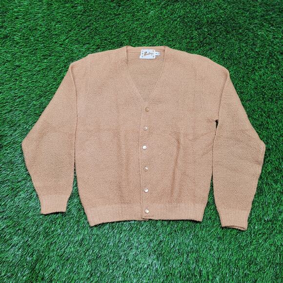 Vintage 60s Mohair Wool Cardigan Sweater Mens S Ivy League Preppy - Picture 1 of 12